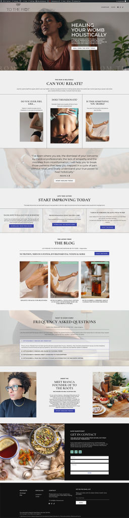 female web designer - client website screenshot
